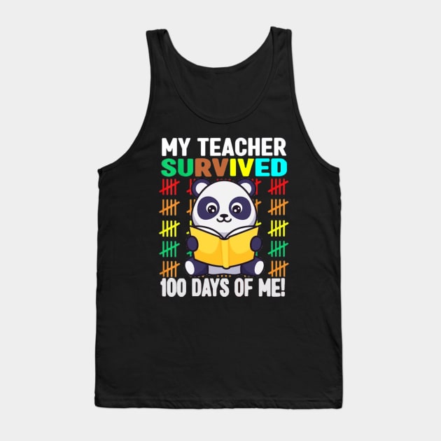 My Teacher Survived 100 Days Of Me Funny 100th Day Of School Tank Top by MARBBELT